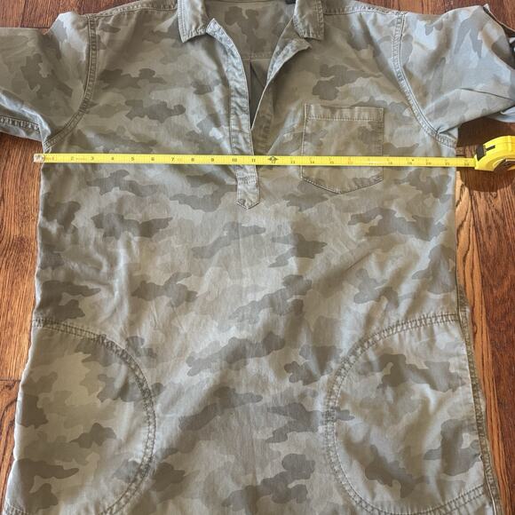 ATM Anthony Thomas Melillo Shirt Dress S Camo Pockets Stretch Cotton Military - Picture 15 of 15